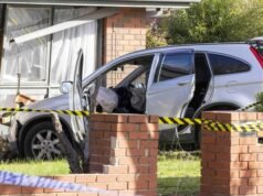 Melbourne manhunt under way after driver allegedly rams Dandenong North home, stabs woman