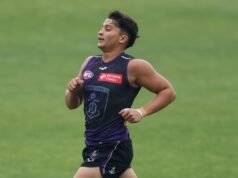 Fremantle Dockers top pick Adam Sweid avoids any major damage after knee knock