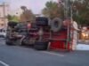 Petrol tanker rams cars, overturns on NH 65 in Hyderabad