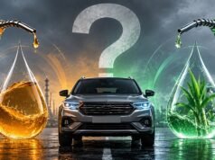 Do flex-fuel vehicles offer better efficiency on pure ethanol than E20 petrol?