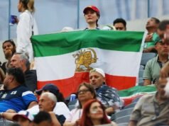 Iran supporters turn up in numbers with banned ‘Lion and Sun’ flag