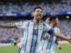 In 6th FIFA World Cup and 200th Argentina cap, Messi scores a stunning goal. Video
