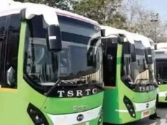 Electric TGSRTC bus catches fire near Karimnagar, 37 safe