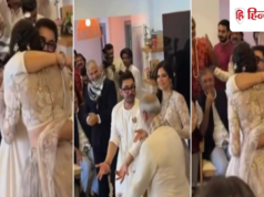आमिर खान ने गौरी स्प्रैट को किया Kiss, शादी का पहला वीडियो आया सामने; पत्नी संग झूमे एक्टर