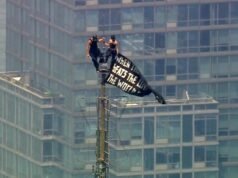 Daredevils unfurl proposal banner atop Empire State