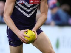 Fremantle Dockers star Hayden Young goes down with groin injury against GWS