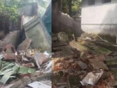 അരൂരിൽ സ്കൂളിന്റെ മതില് ഇടിഞ്ഞുവീണ് ദമ്പതികള്ക്ക് പരുക്ക്