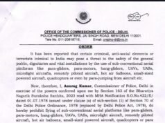No drones over Delhi till August 16 as police tighten security for Independence Day