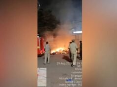 Fire breaks out at Charminar Bus Stand in Hyderabad