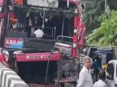 പയ്യോളി ദേശീയപാതയില് സ്വകാര്യ ബസുകള് കൂട്ടിയിടിച്ച് അപകടം; 20 പേർക്ക് പരുക്ക്