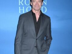 Hugh Jackman had his prosthetic beard taped in place for The Death of Robin Hood fight scenes