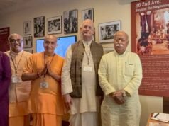 Mohan Bhagwat visits New York ISKCON temple, stresses Krishna consciousness