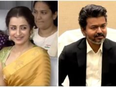 Trisha takes front-row seat at CM Vijay’s flag-hoisting ceremony. Watch