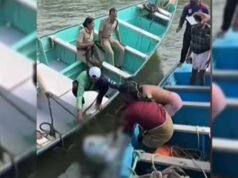 ചാക്കില് കെട്ടിയ നിലയില് വള്ളത്തിന്റ െ നങ്കൂരത്തില് കുടുങ്ങ ി സ്ത്രീയുട െ മൃതദേഹം