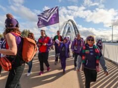 Fremantle Dockers fans paint Optus Stadium purple for history-making qualifying final against Hawthorn