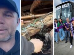 AFL grand final: Hayden Ballantyne’s ‘Longmuir Coach’ bus hits snag on cross-country drive to MCG