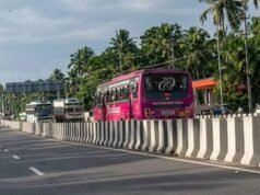 ആറുവരി ദേശീയപാതയിൽ റോങ് സൈഡിൽ ബസ് ഓടിച്ചു; ‘കൃതിക’യ്ക്ക് 7,500 രൂപ പിഴ
