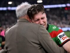 Not a dry eye as Jai Arrow brings up 100th South Sydney Rabittohs game