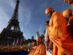 Eiffel Tower closes amid row over women staff sidelined during Hindu group’s visit