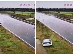 CCTV: BJP MLA’s SUV skids after tyre bursts on UP’s Ganga Expressway