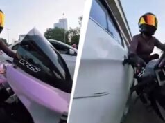 Video: Woman biker injured after ‘drunk’ men in car chase, ram her in Gurugram