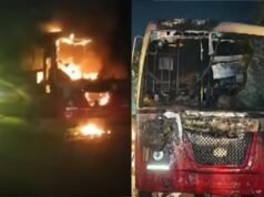 പട്ടാമ്പിയില് ഓടിക്കൊണ്ടിരുന്ന കെഎസ്ആര്ടിസി ബസിന് തീപിടിച്ചു; ആര്ക്കും പരിക്കില്ല