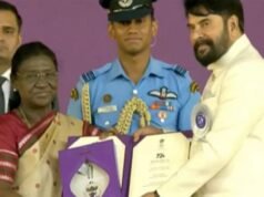 മികച്ച നടനുള്ള ദേശീയ പുരസ്കാരം ഏറ്റുവാങ്ങി മമ്മൂട്ടി; അംഗീകാരം ലഭിക്കുന്നത് നാലാം തവണ