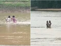 Chhattisgarh teachers cross river daily to reach school, one carries 9-month-old baby