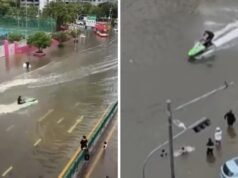 Watch: Thai man rides jet ski through flooded Bangkok streets, gets arrested