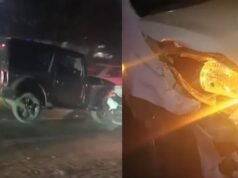 നടുറോഡില് ഭീകരാന്തരീക്ഷം സൃഷ്ടിച്ച് യുവാവിന്റെ അക്രമം; കാറിനുനേരെ മഹീന്ദ്ര താര് വാഹനം ഇടിച്ചുകയറ്റി