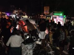 തൃശൂര് കൈപ്പമംഗലത്ത് വന് വാഹനാപകടം; തമിഴ്നാട് സ്വദേശികളായ എട്ട് എന്ജിനിയറിങ്ങ് വിദ്യാര്ഥികള് മരിച്ചു