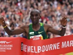 Kipchoge sets race record at Melbourne Marathon