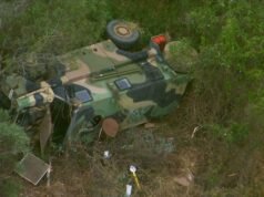 Two injured after army truck leaves road on Centenary Motorway near Springfield Lakes