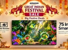 75 इंच Smart TV पर No Cost EMI का जादू, महीने की छोटी किस्त में घर लाएं Sony और Samsung की बड़ी स्क्रीन