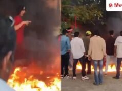 शूटिंग सेट पर हुआ बाड़ा हादसा, एक्ट्रेस के कपड़ों में लगी आग, बाल-बाल बची जान