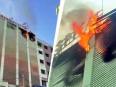 Video: Massive fire breaks out on 6th floor of Surat complex, no casualties