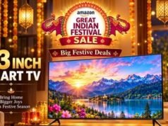अमेजन ग्रेट फेस्टिवल सेल, 43 इंच Smart TV पर 67% तक की छूट, No Cost EMI व बैंक ऑफर्स उपलब्ध