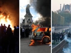 France in flames: Buildings burn, luxury shops looted as 500,000 take to streets