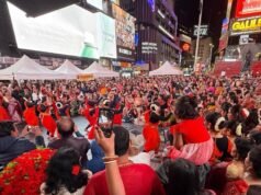 Times Square Durga Utsav draws crowds despite bad weather, 6 organisations honoured