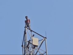 Bring her back: Upset over wife leaving home, man climbs 80-foot mobile tower